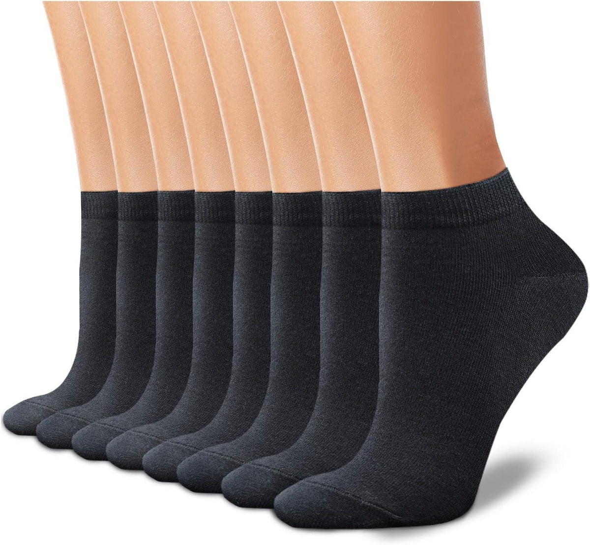 8 Pairs Ankle Socks for Women - Non Slip Cotton No Show Low Cut Casual Socks