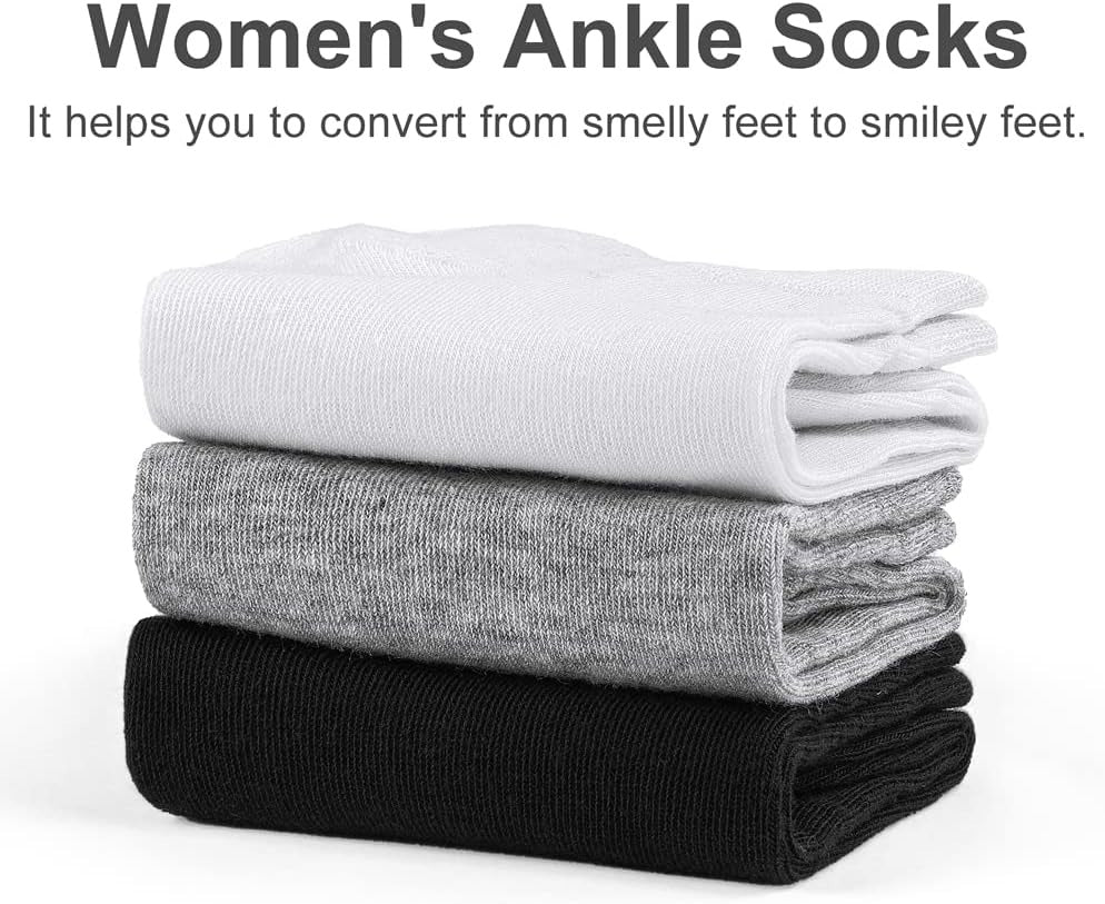 8 Pairs Ankle Socks for Women - Non Slip Cotton No Show Low Cut Casual Socks