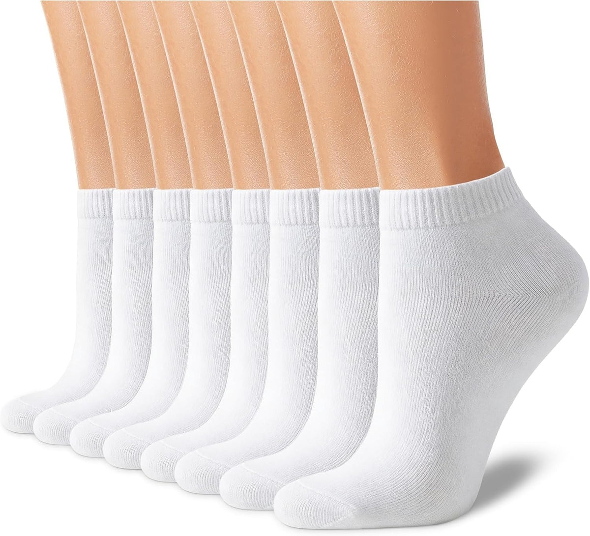 8 Pairs Ankle Socks for Women - Non Slip Cotton No Show Low Cut Casual Socks
