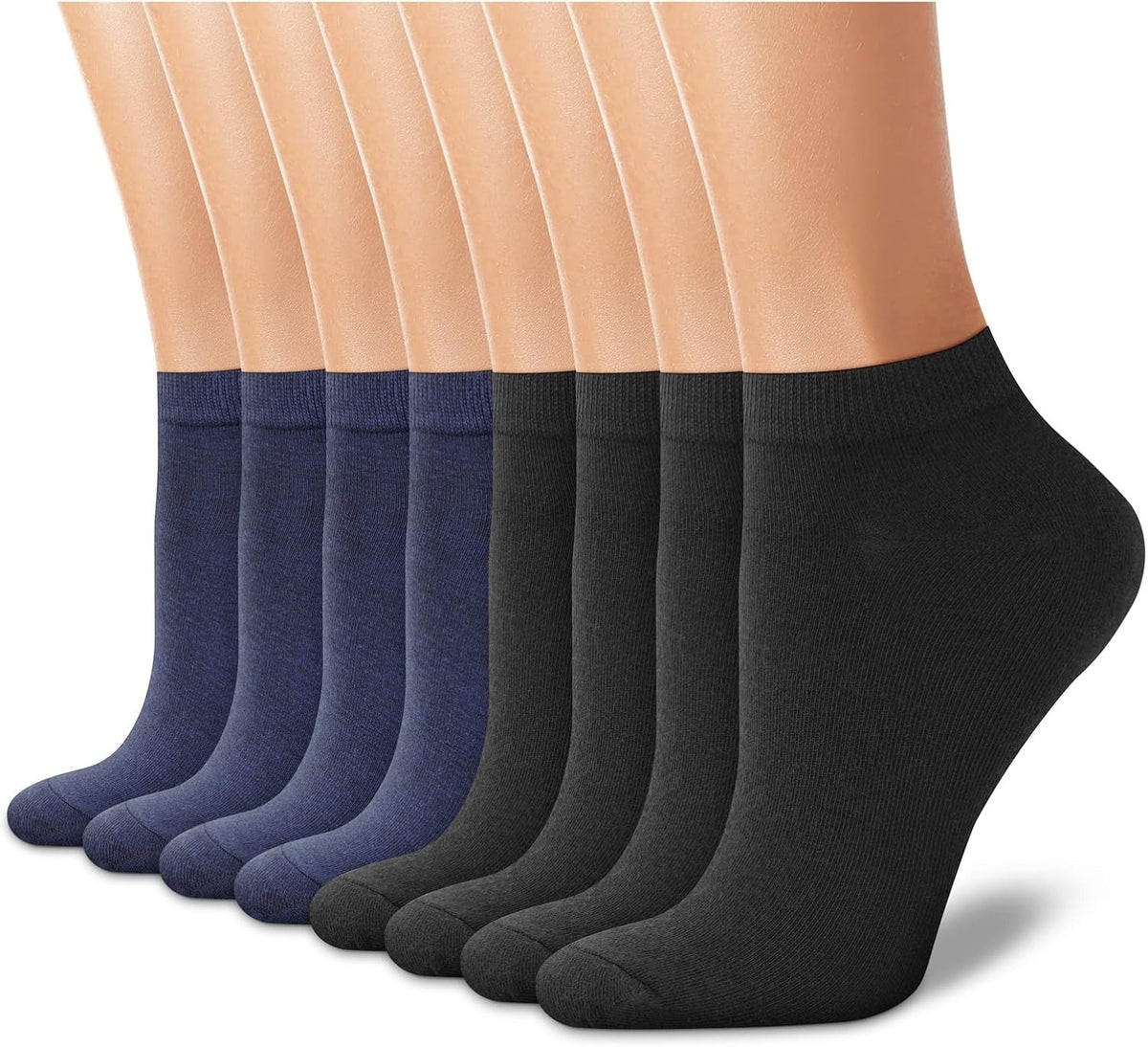 8 Pairs Ankle Socks for Women - Non Slip Cotton No Show Low Cut Casual Socks